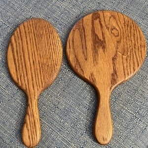 2 Wood Hand Mirrors W/out Mirrors. Could Use As Needlework Or Photo Frame NEW